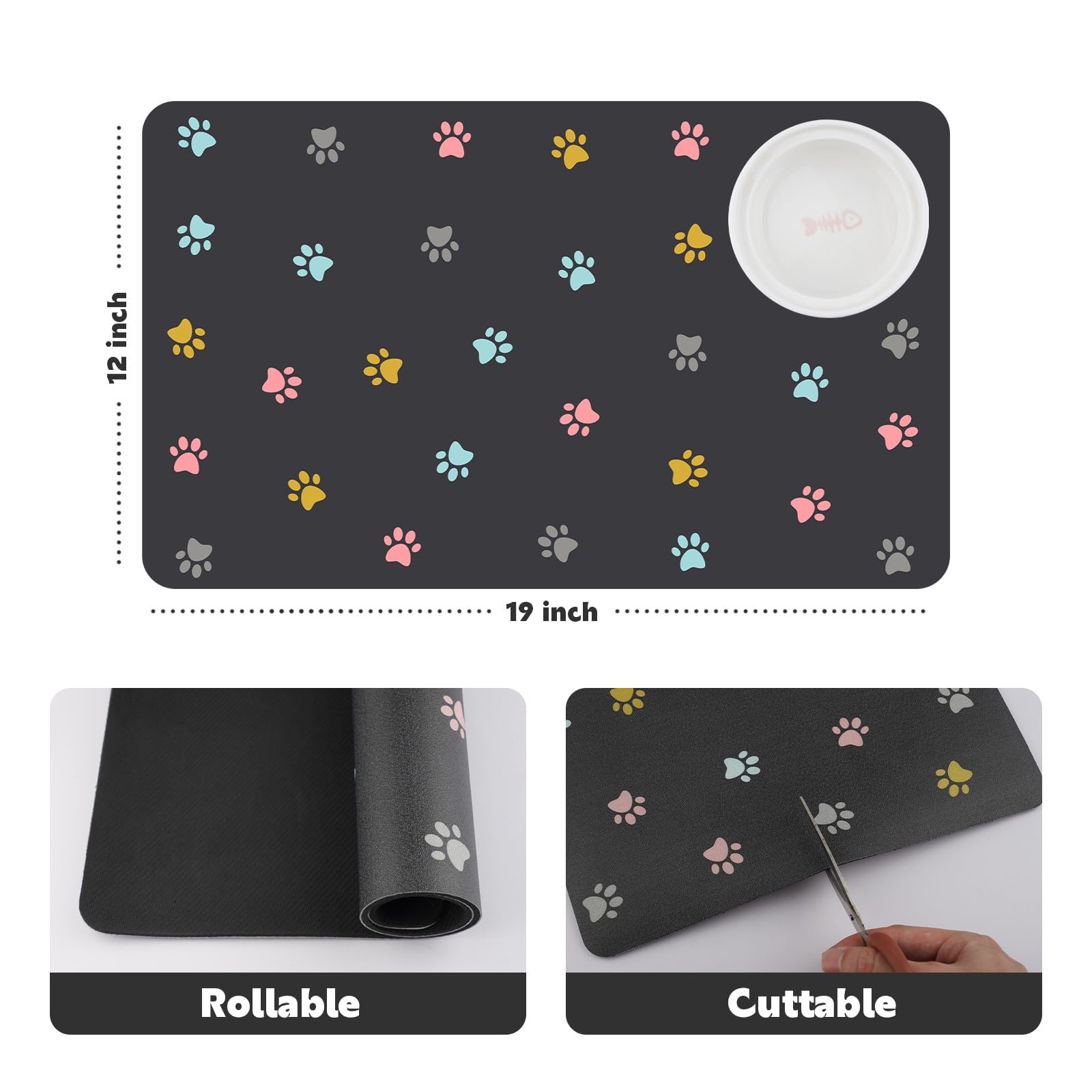 Yetstock thick 0.3-inch polyester mat for comfortable, stable meals.