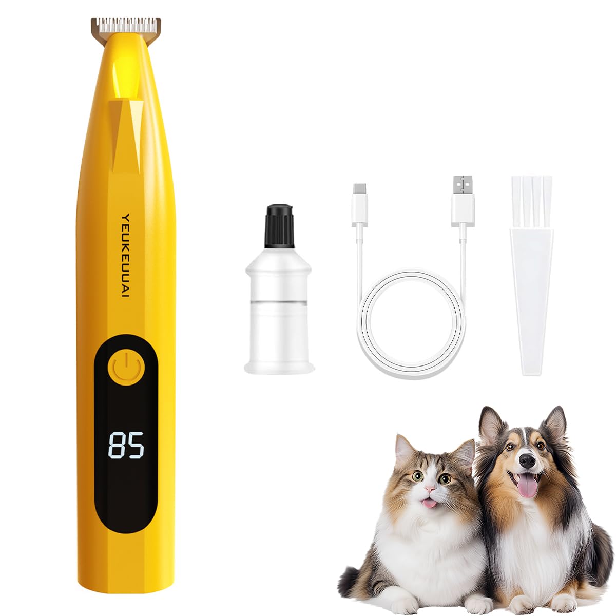 YEUKEUUAI dog paw trimmer front orange for precise trimming on small areas