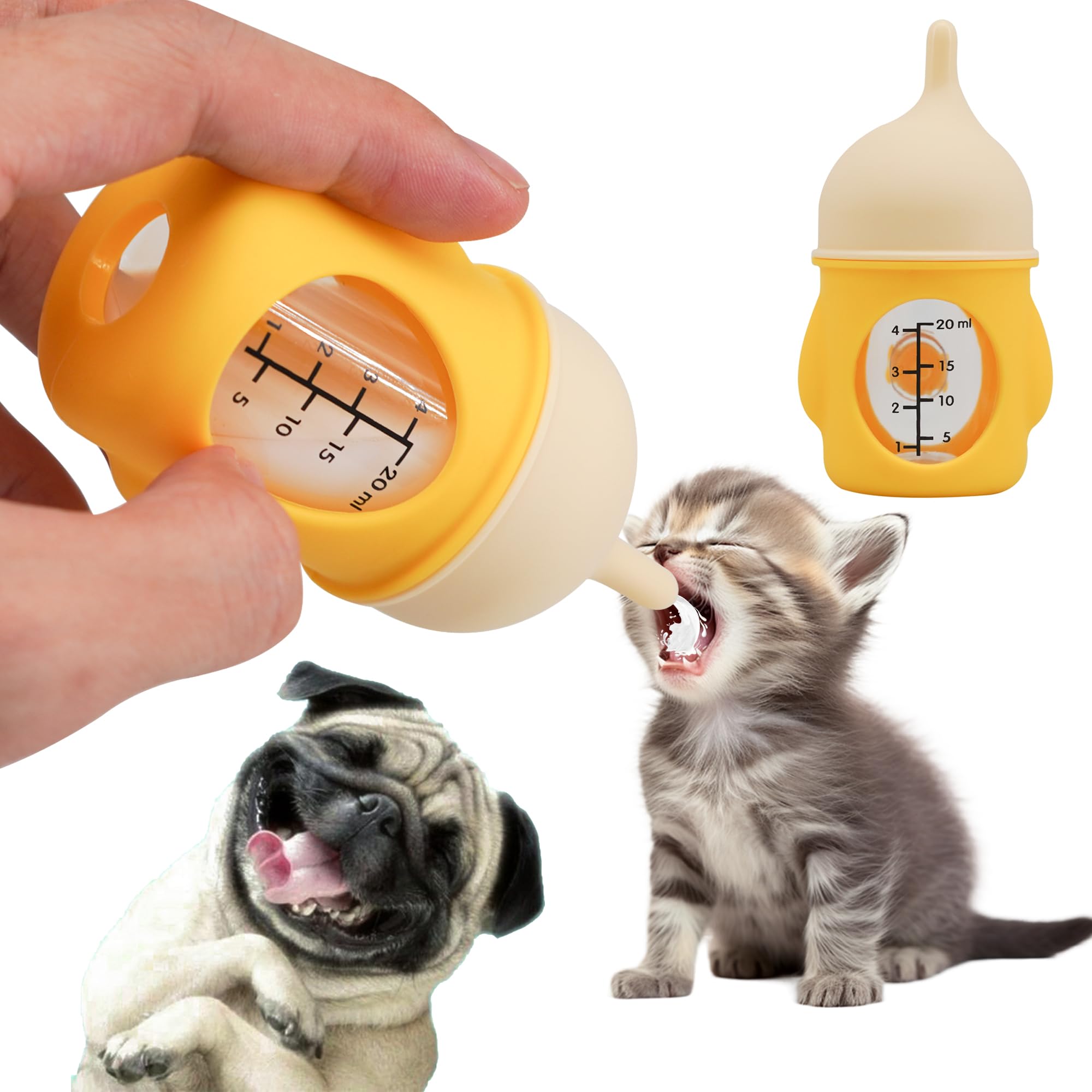 YeulYuuri puppy bottle yellow 20ml cap for controlled flow during nursing