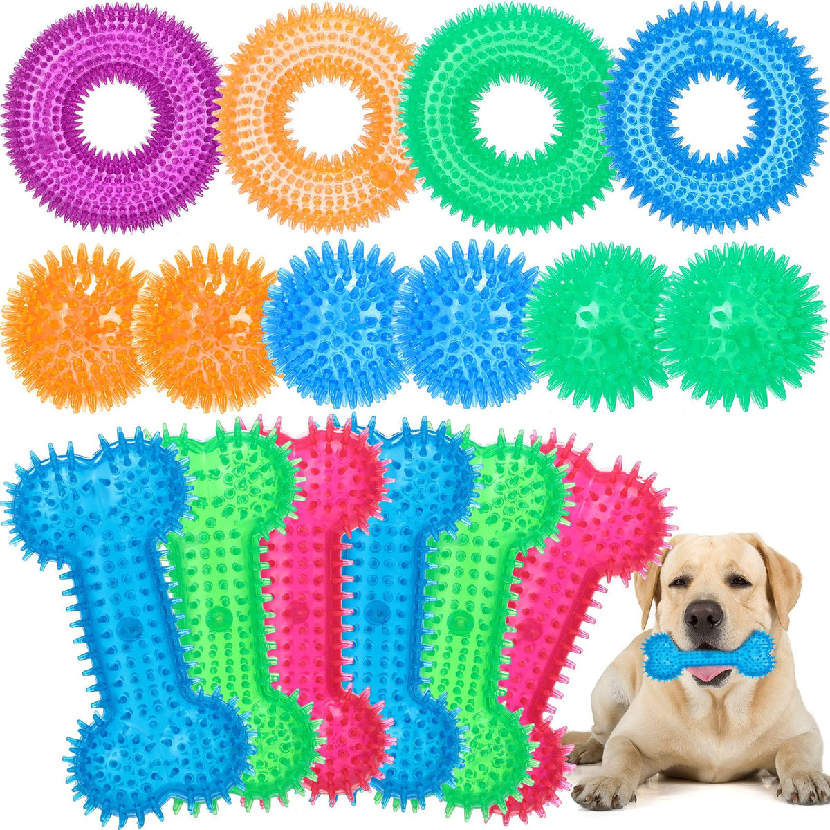 Yexiya dog squeaky toys bulk set ideal for fetch and training sessions.