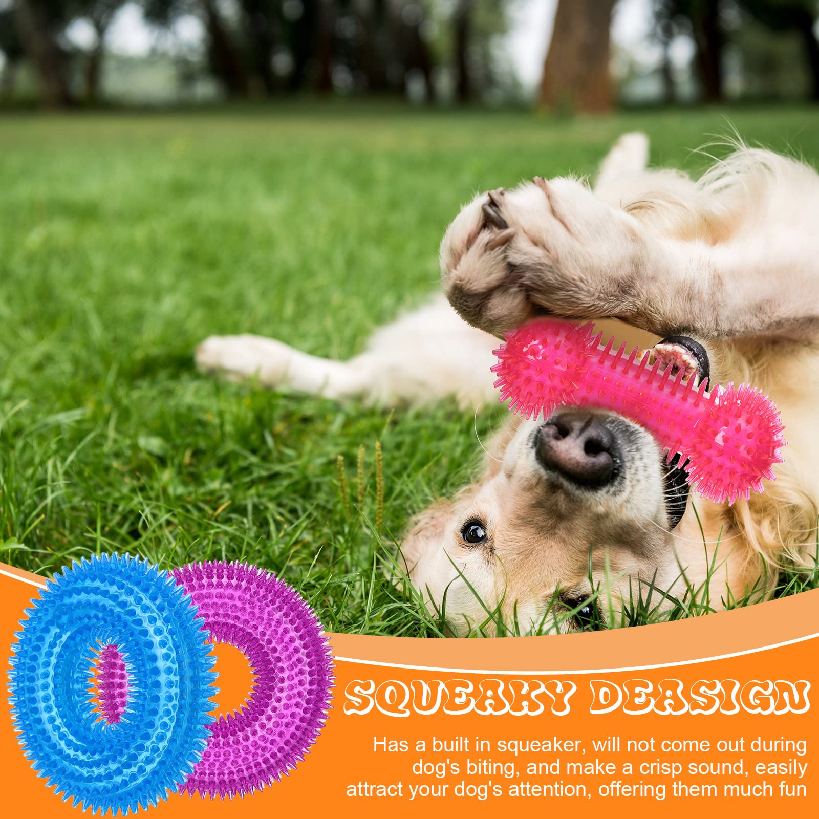 Yexiya teething toy with squeaker captivates dogs during chewing sessions.