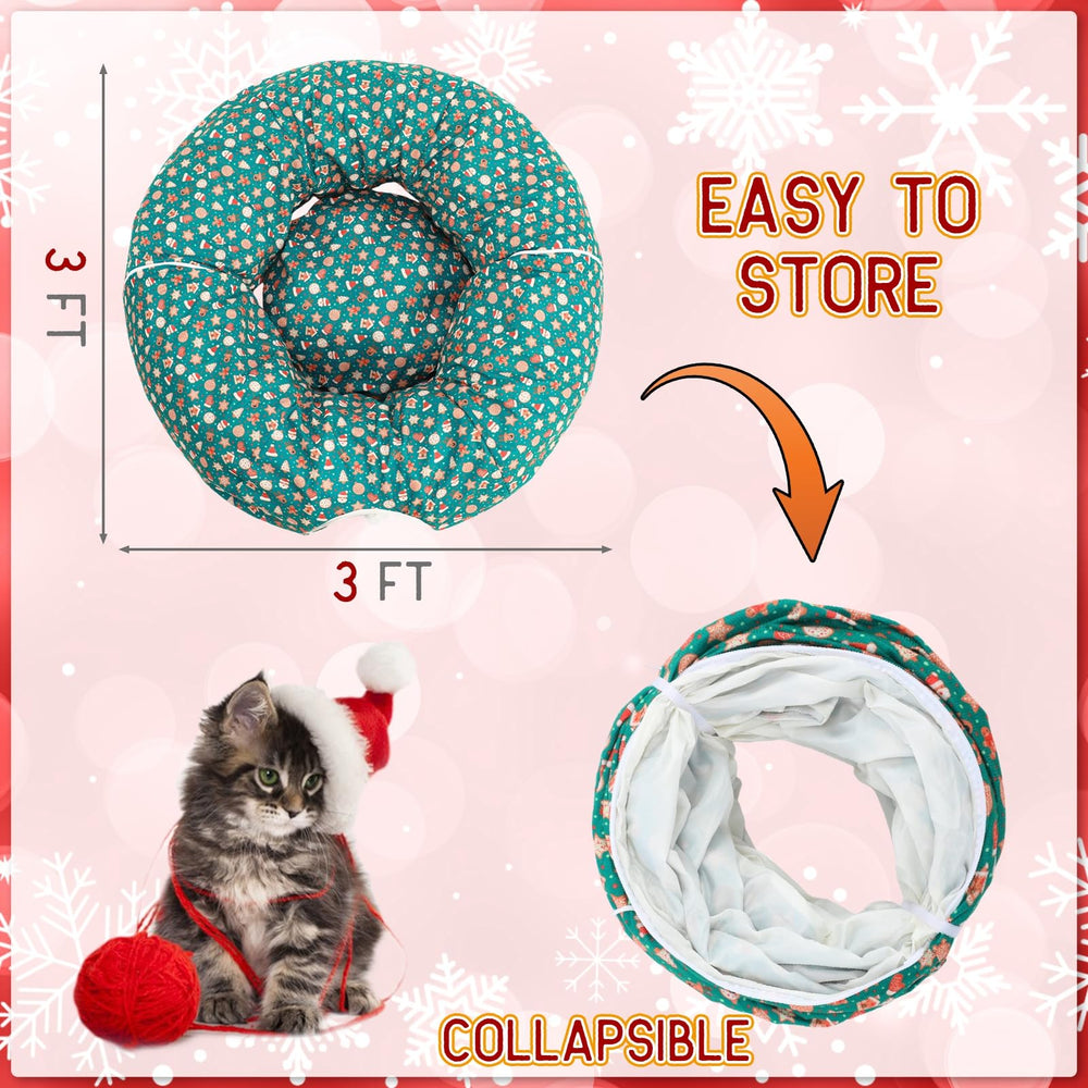 Yeyeplum cat tunnel featuring ball peekaboo for interactive play and enrichment.