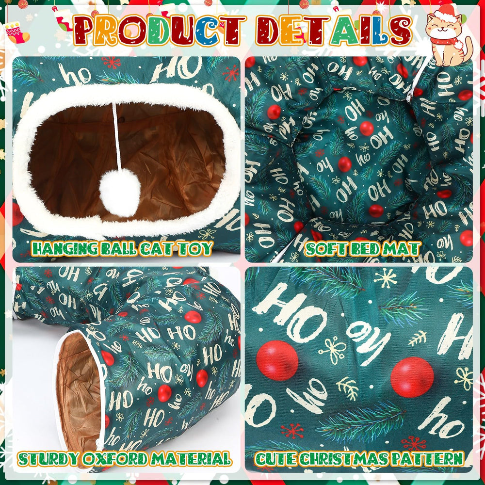 Yeyeplum cat tunnel plush cushion soft fabric for comfortable naps.