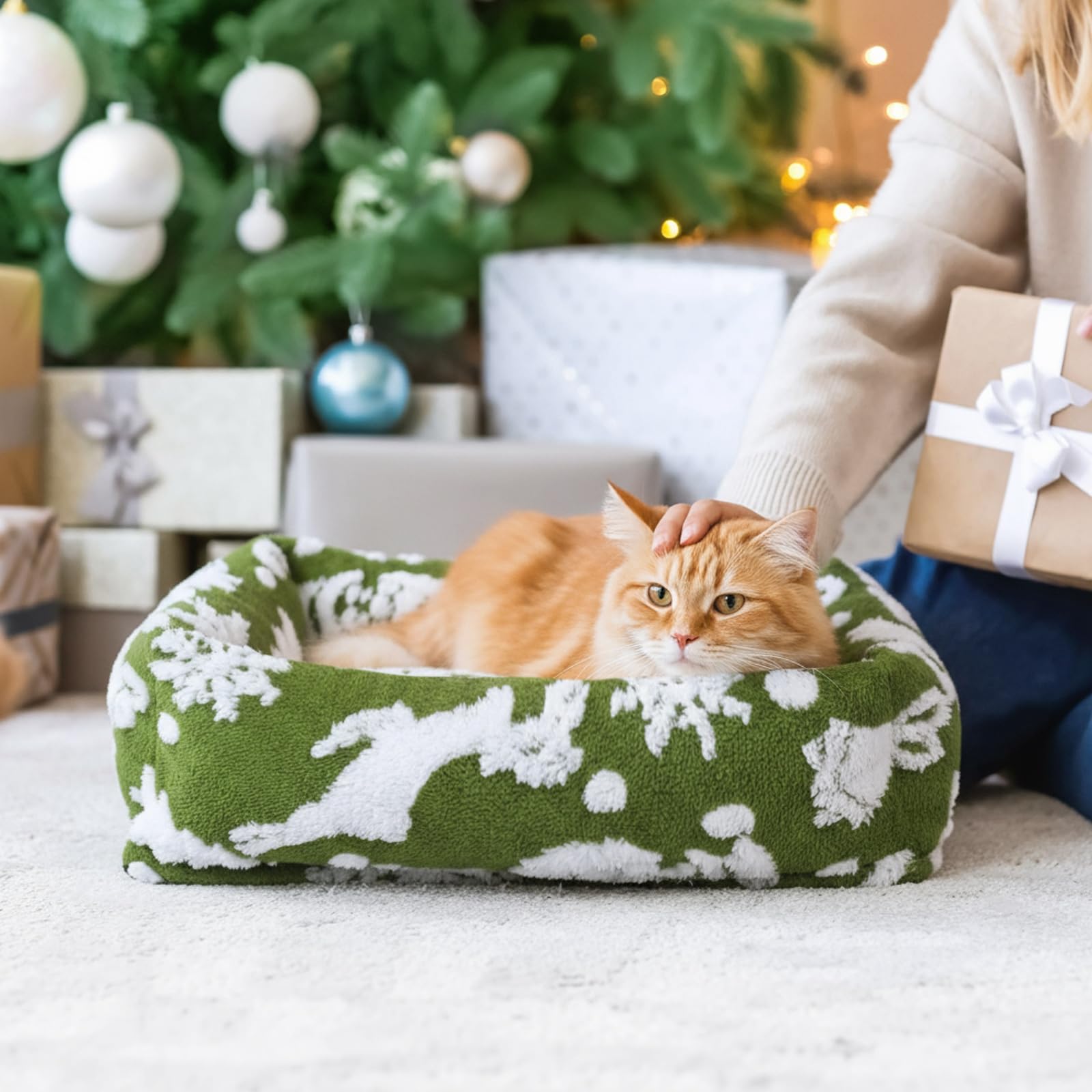 Yeyeplum festive green and white color fits holiday home decor.