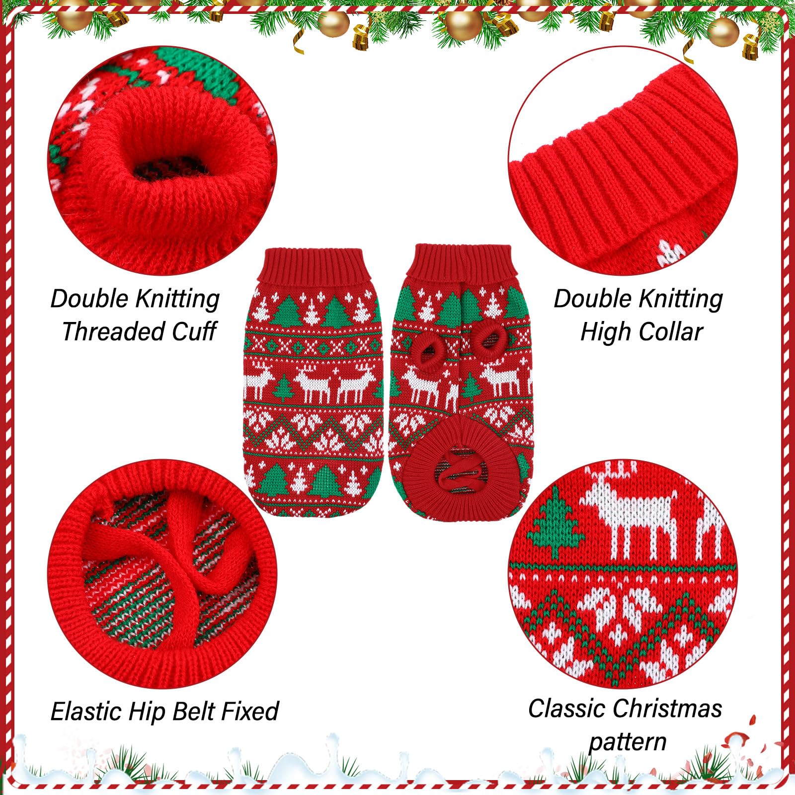 Yeyeplum dog green Reindeer sweater ideal for holiday walks.