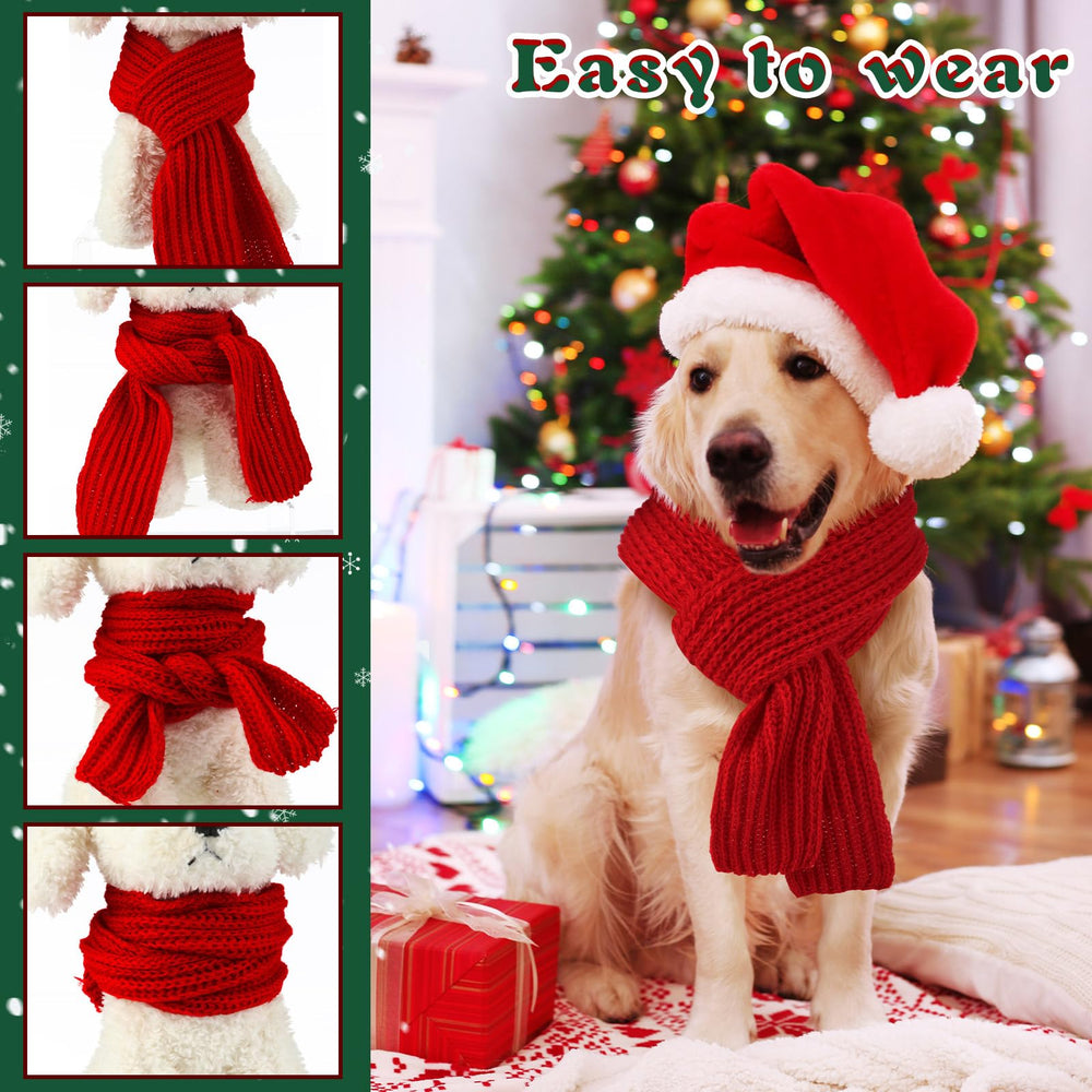 Yeyeplum gray knitted dog scarf provides warm wear without bulk.