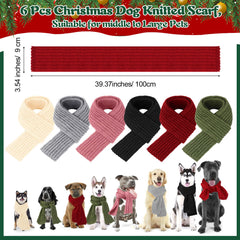 Yeyeplum green knitted dog scarf adds a festive holiday look.