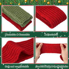 Yeyeplum pink knitted dog scarf enhances cute charm for Christmas photos.