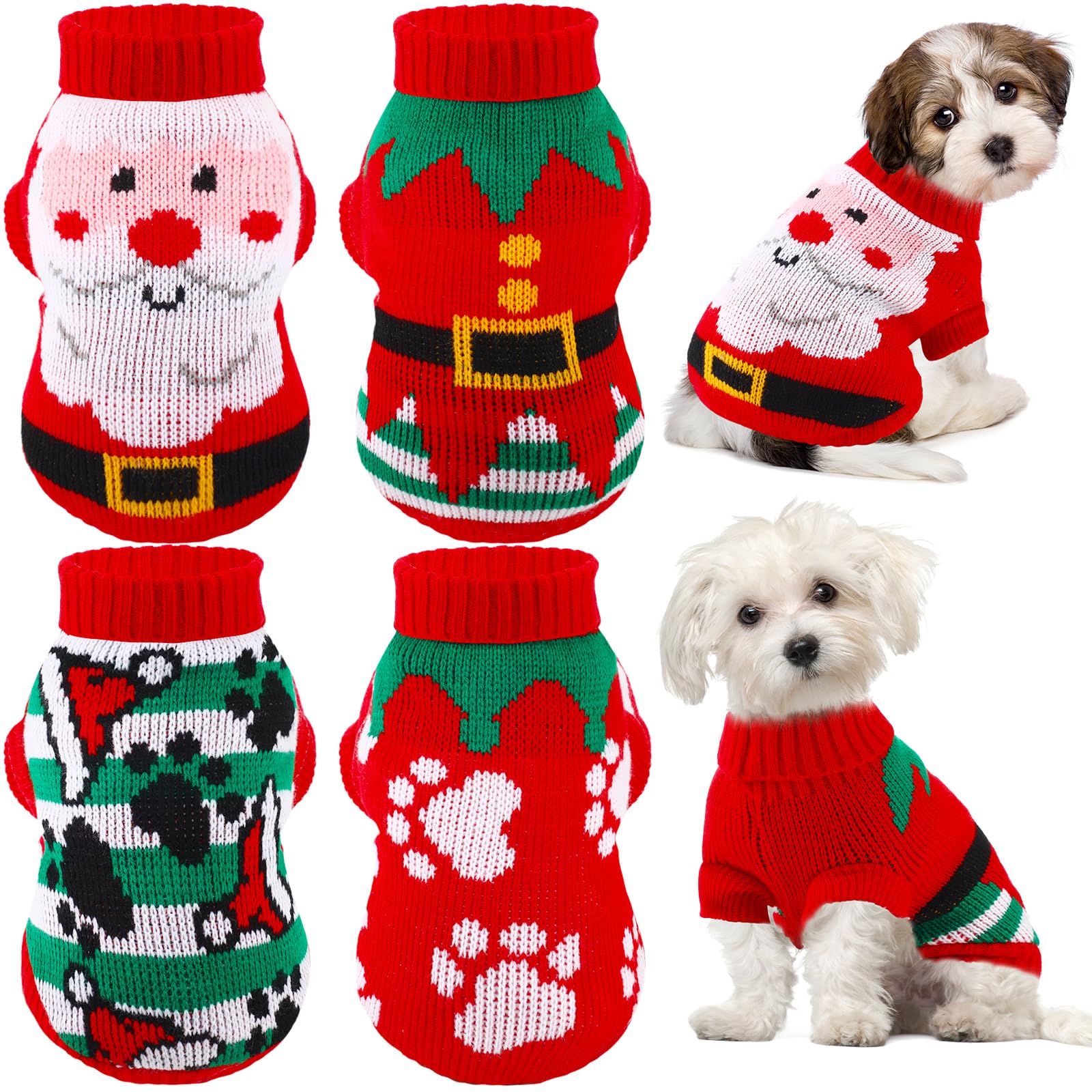 Yeyeplum puppy Christmas sweater pack for festive matching outfits and holiday photos.