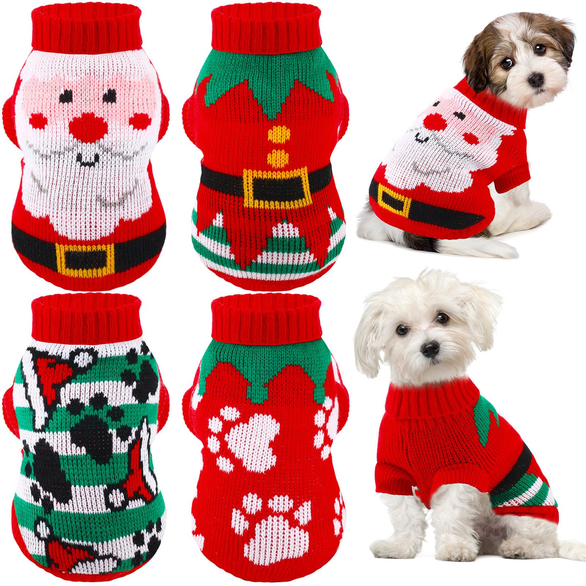 Yeyeplum puppy Christmas sweater pack for festive matching outfits and holiday photos.
