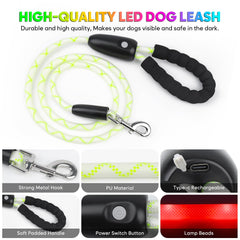 YFbrite 360-degree illumination covers the entire leash for all-around visibility