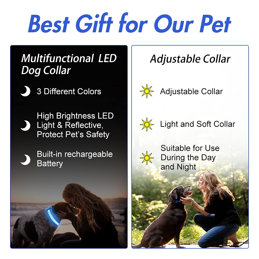YFbrite dog collar quick-release buckle with adjustable strap for easy fitting