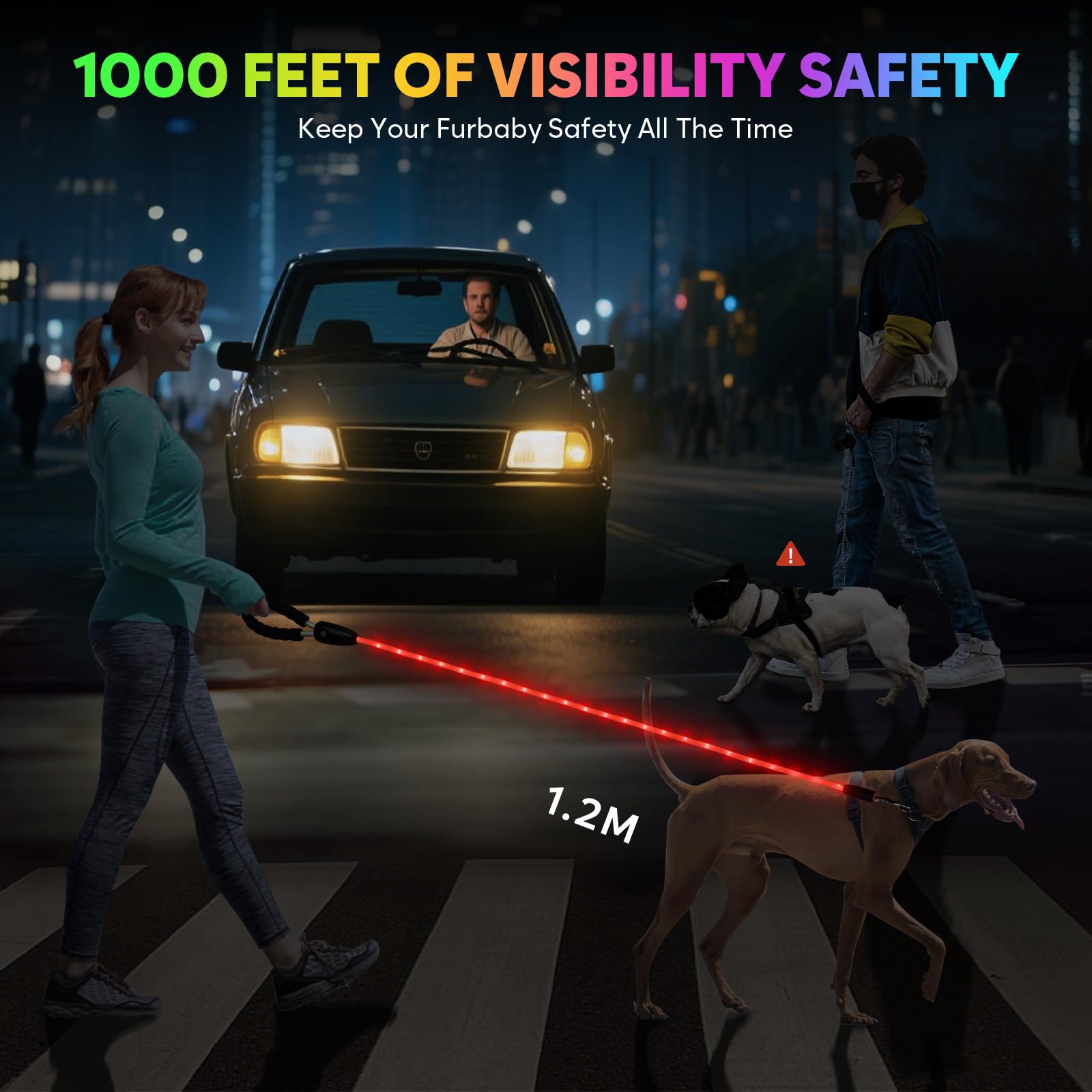 YFbrite USB-C rechargeable leash charges quickly for longer trips