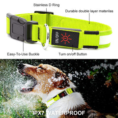 YFbrite USB rechargeable dog collar includes charging cable for convenient top-ups.