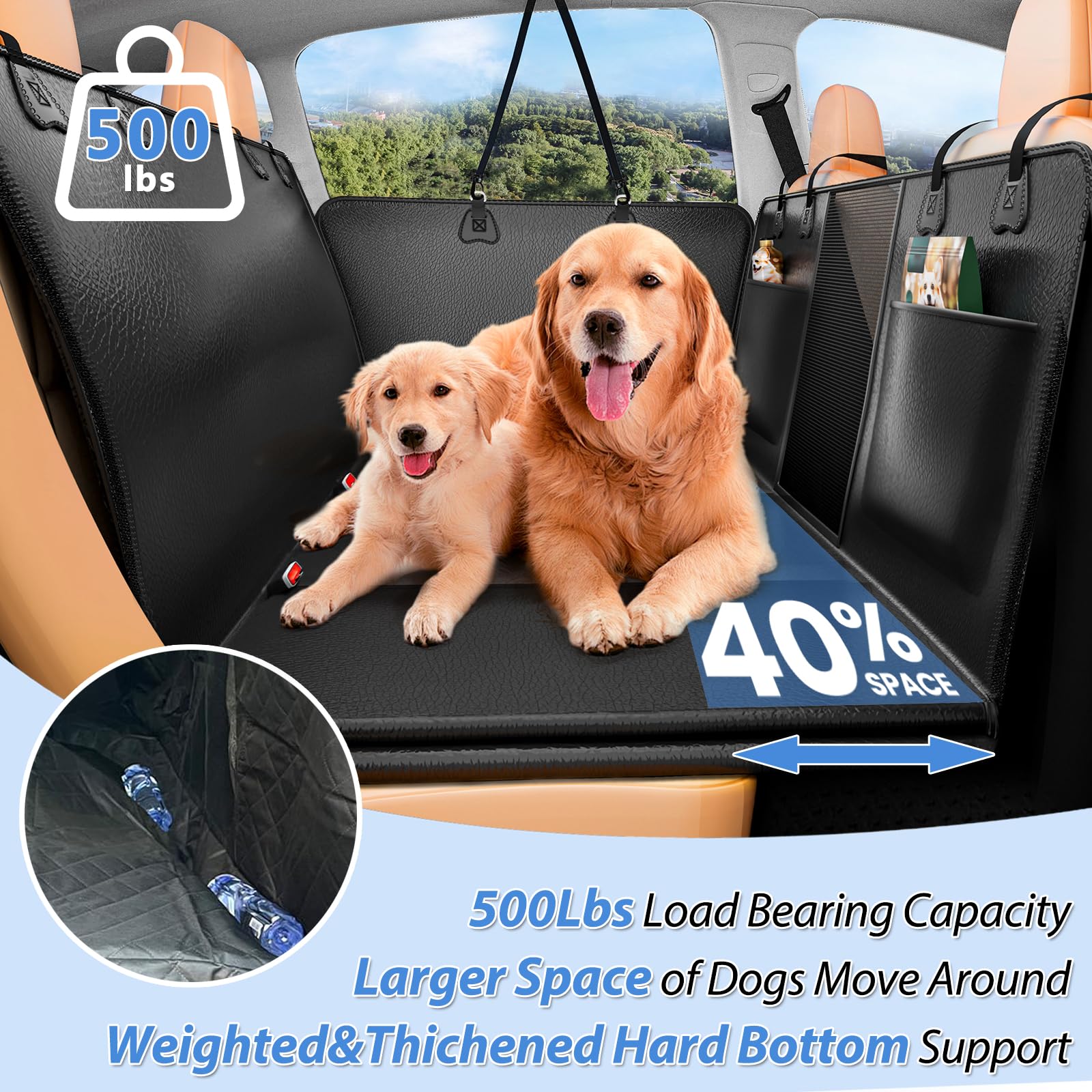 YFChangle faux leather surface cushions pets while keeping clean.