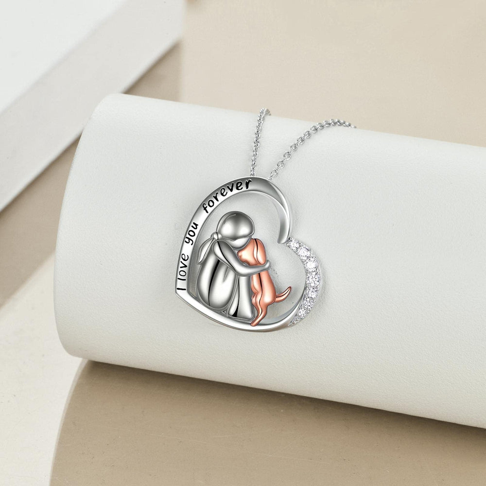 YFN rose-tone dog pendant close-up highlighting memorial appeal