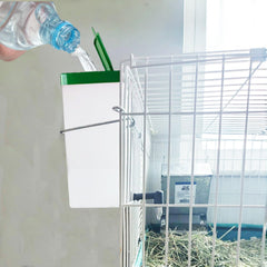 YGbridge 2Pack rabbit water bottle side view showing clear reservoir for easy hydration monitoring.