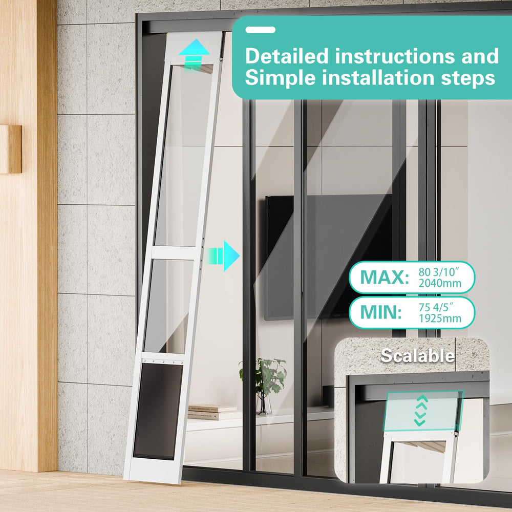 YGNNJY dog door in use demonstrates easy pet access through a sliding door.