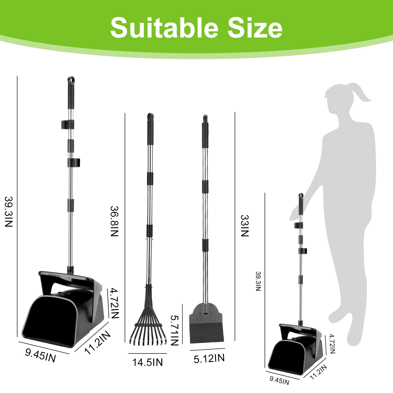 YGNNXRN pooper scooper long handle extends reach for comfortable cleanup