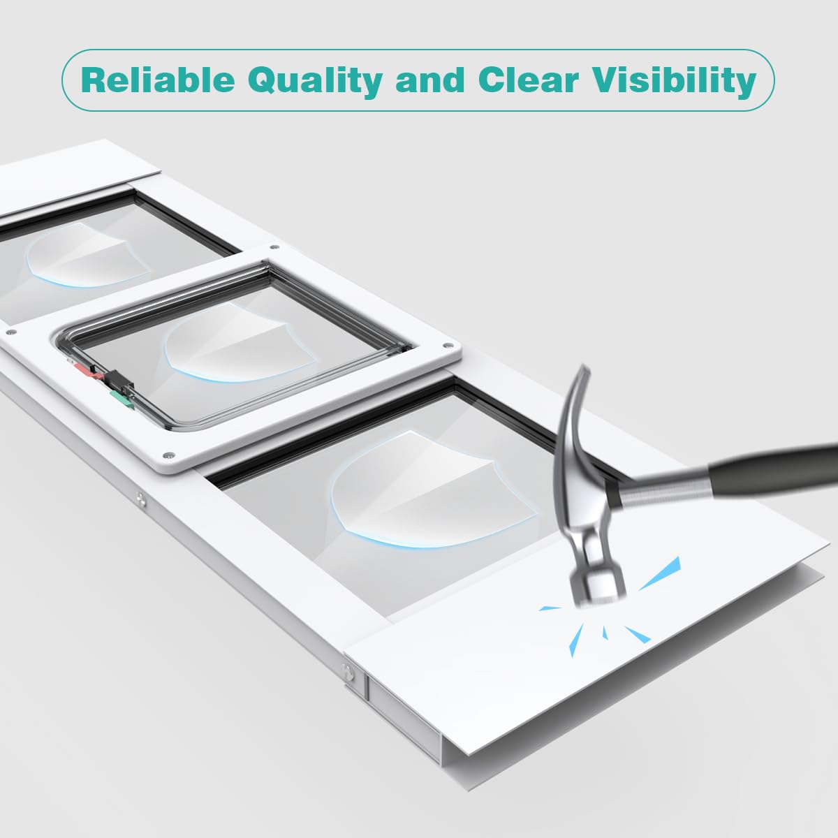 YGNNJY aluminum cat door shows adjustable 36-40 inch width for various windows