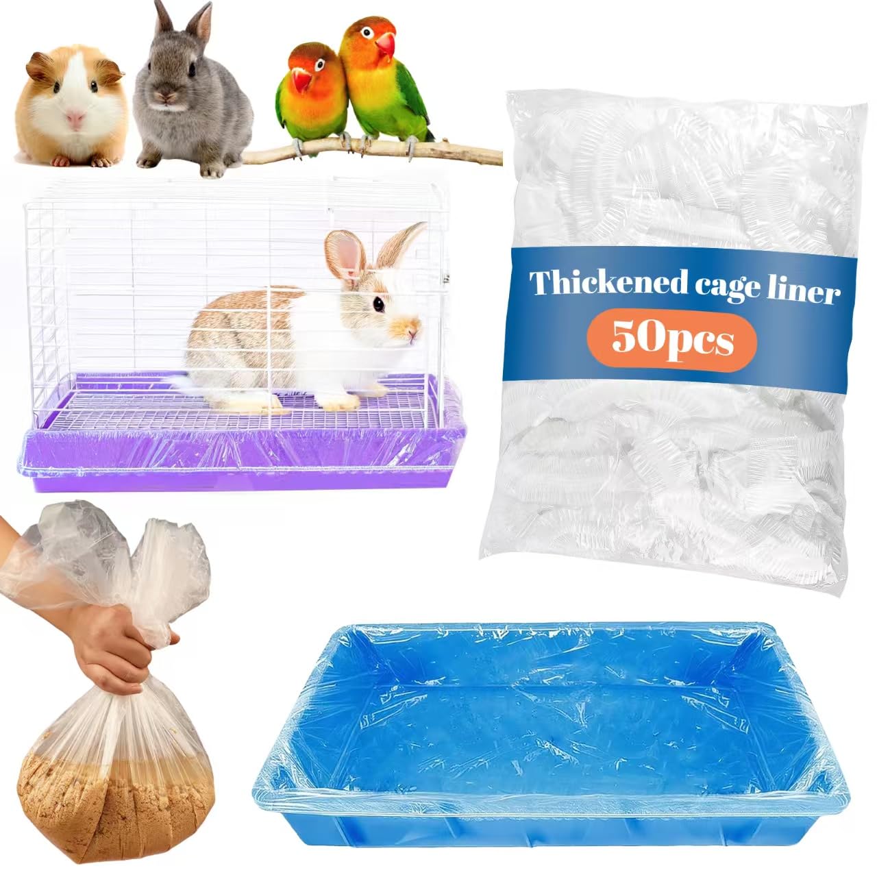 Yhalyea disposable cage liners pack 50 for quick, hygienic pet care