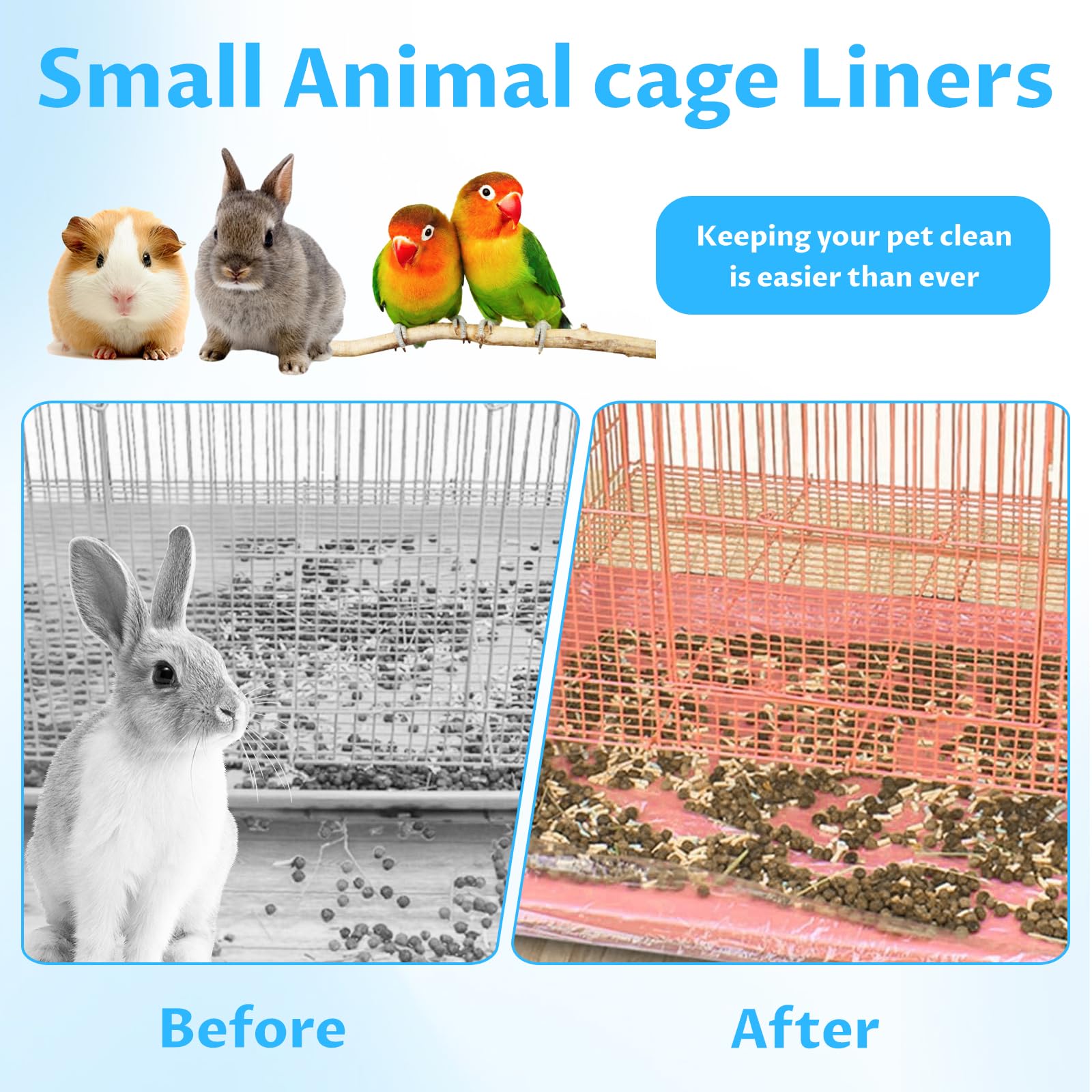 Yhalyea transparent plastic cage liner helps observe waste without removing liner
