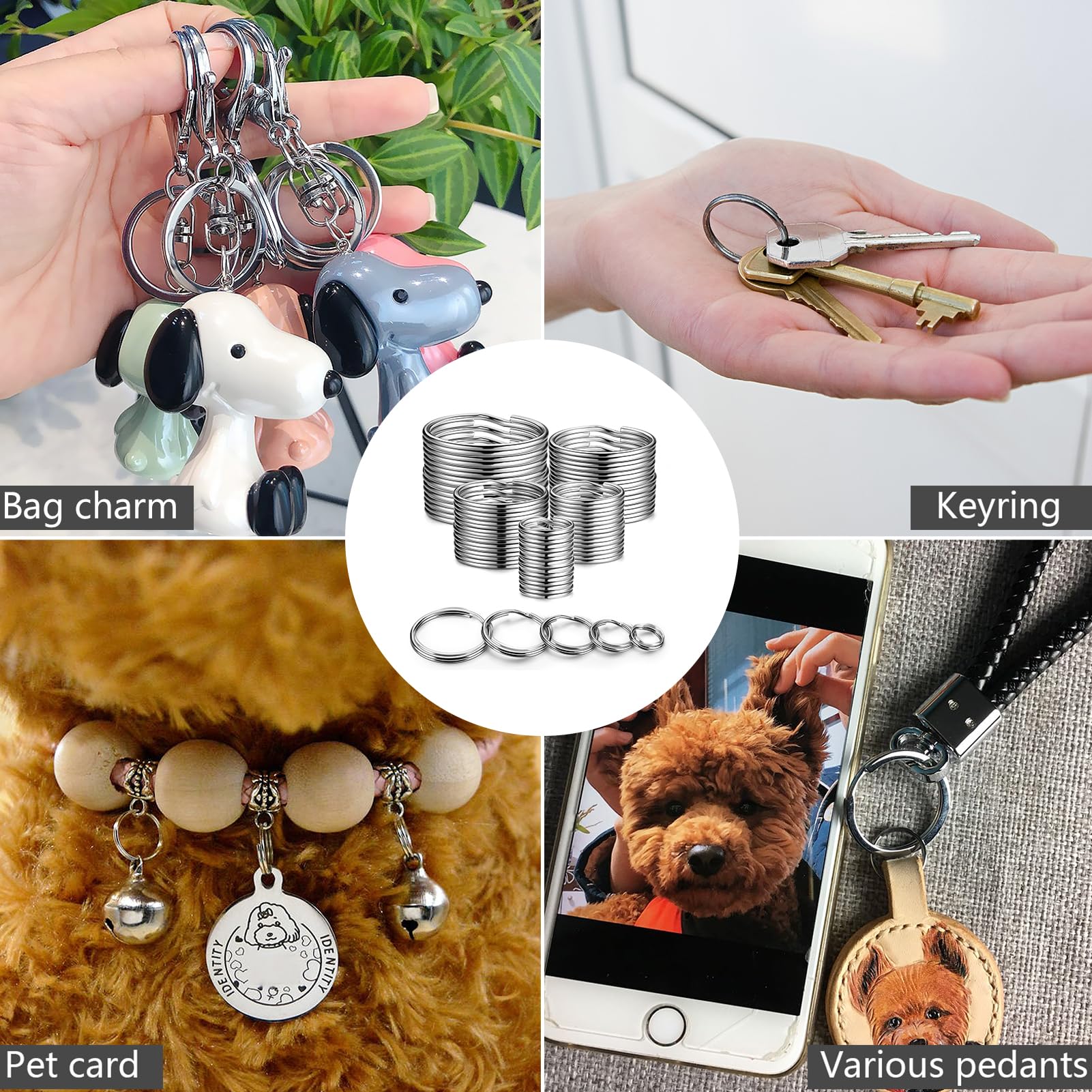 YHYZ split key ring strong spring retention—easy to open and close securely.