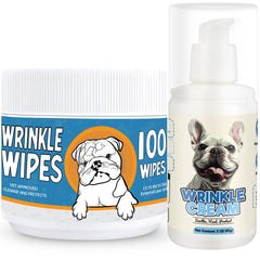 Yibesi Bulldog Wrinkle Wipes dual-texture closeup highlights gentle cleaning for folds