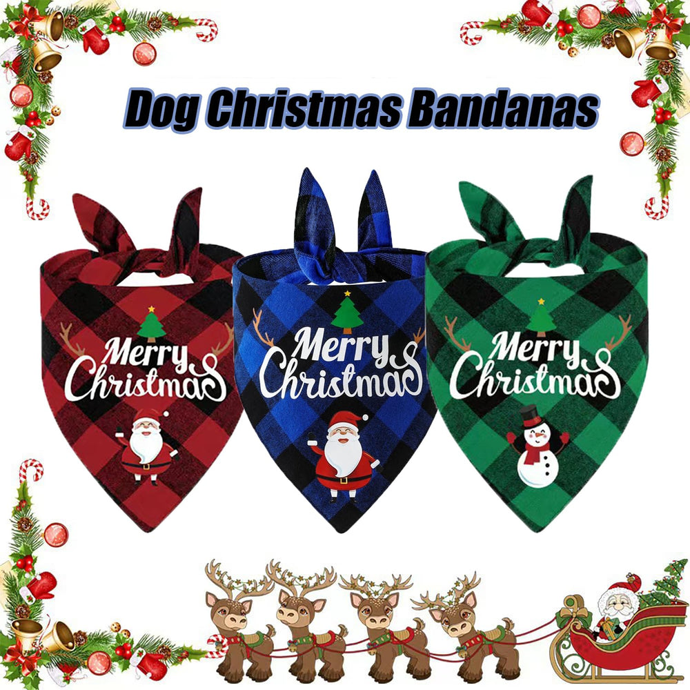YIBIKEHO blue snowman print dog bandana adds wintry charm to walks.
