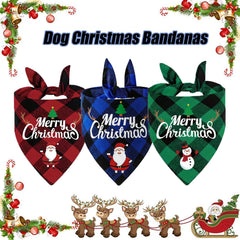 YIBIKEHO blue snowman print dog bandana adds wintry charm to walks.