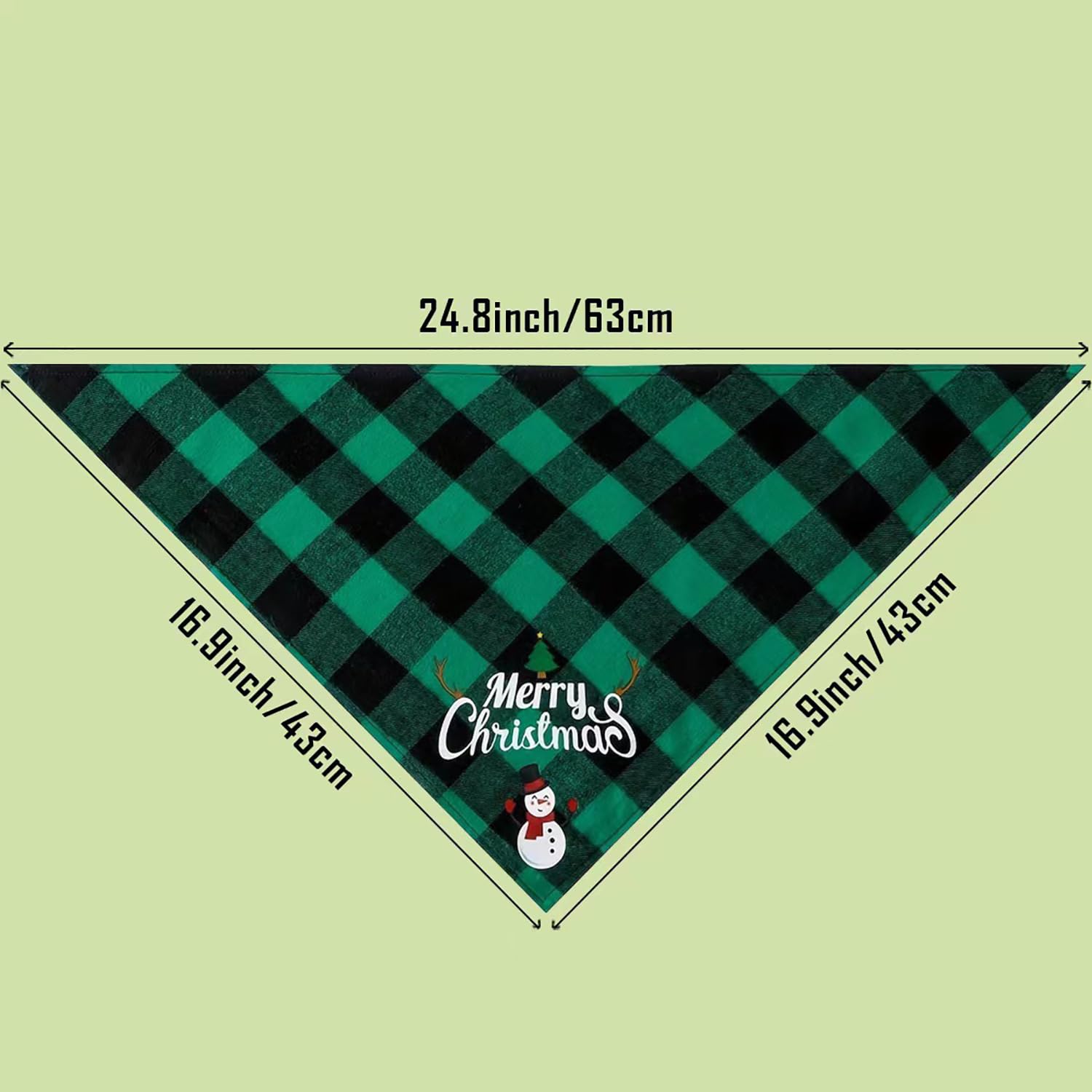 YIBIKEHO green Merry Christmas text dog bandana brightens holiday photos.