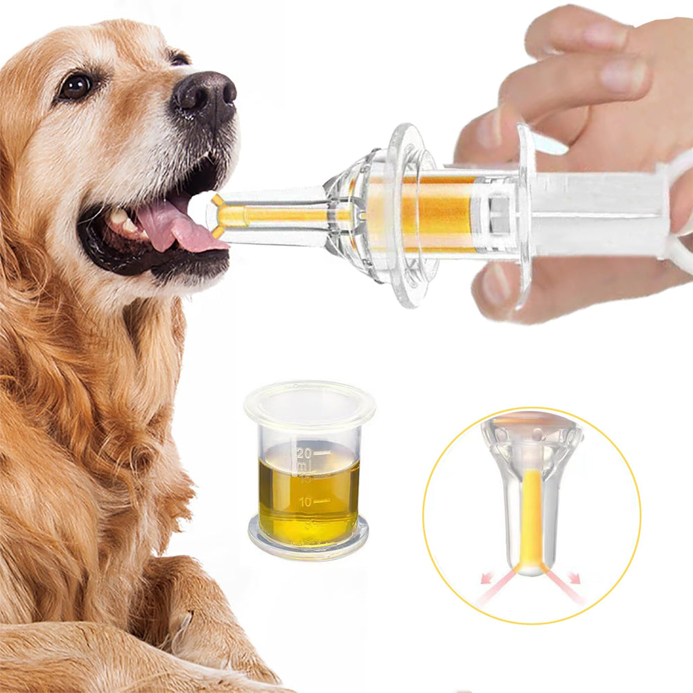 YIBIKEHO Pet Liquid Feeding Kit white assembly demonstrates complete feeding setup with easy dosing