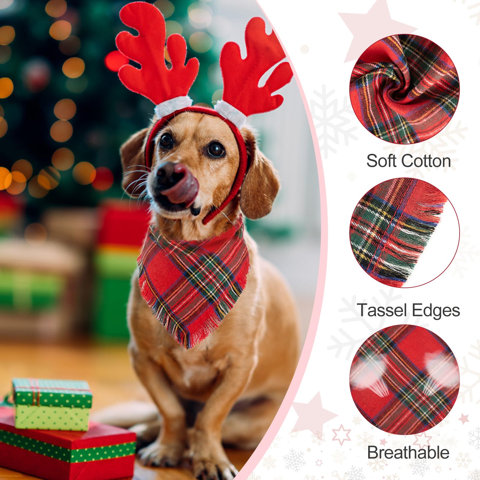 Yicostar dog bandana cotton soft fabric close-up highlights breathable comfort