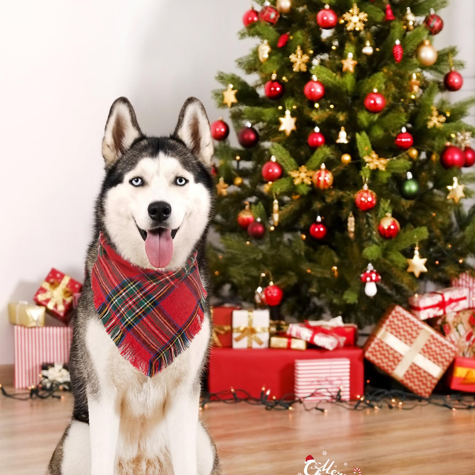 Yicostar 31 by 21 inch bandana fits small to medium dogs for a comfortable knot.