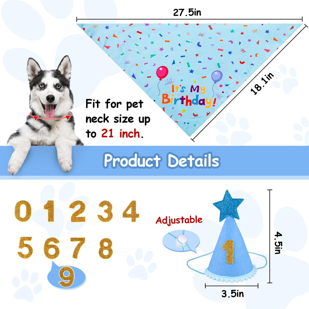Yicostar dog birthday bandana double-sided for versatile party looks