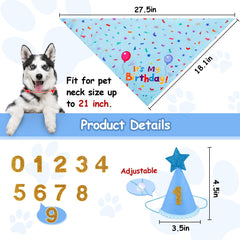 Yicostar dog birthday bandana double-sided for versatile party looks