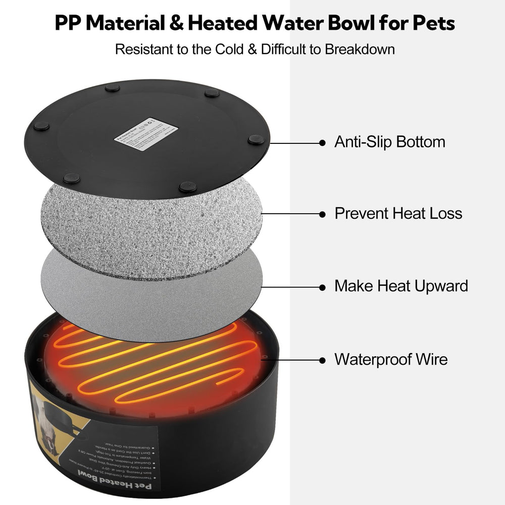 Yicostar heated water bowl large capacity 108oz reduces refills for multiple pets