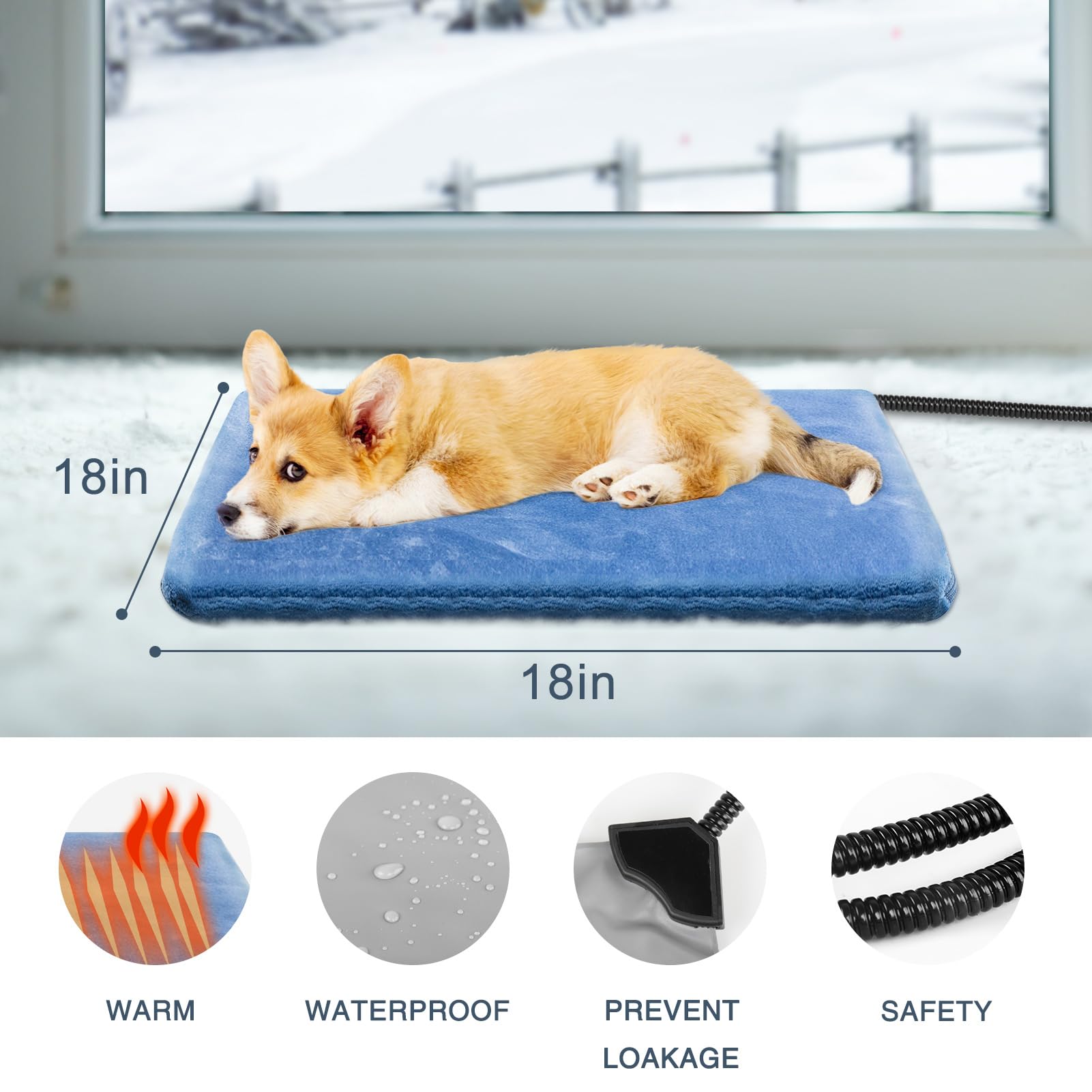 Yicostar pad features waterproof PVC shell to protect against spills while keeping warmth steady.