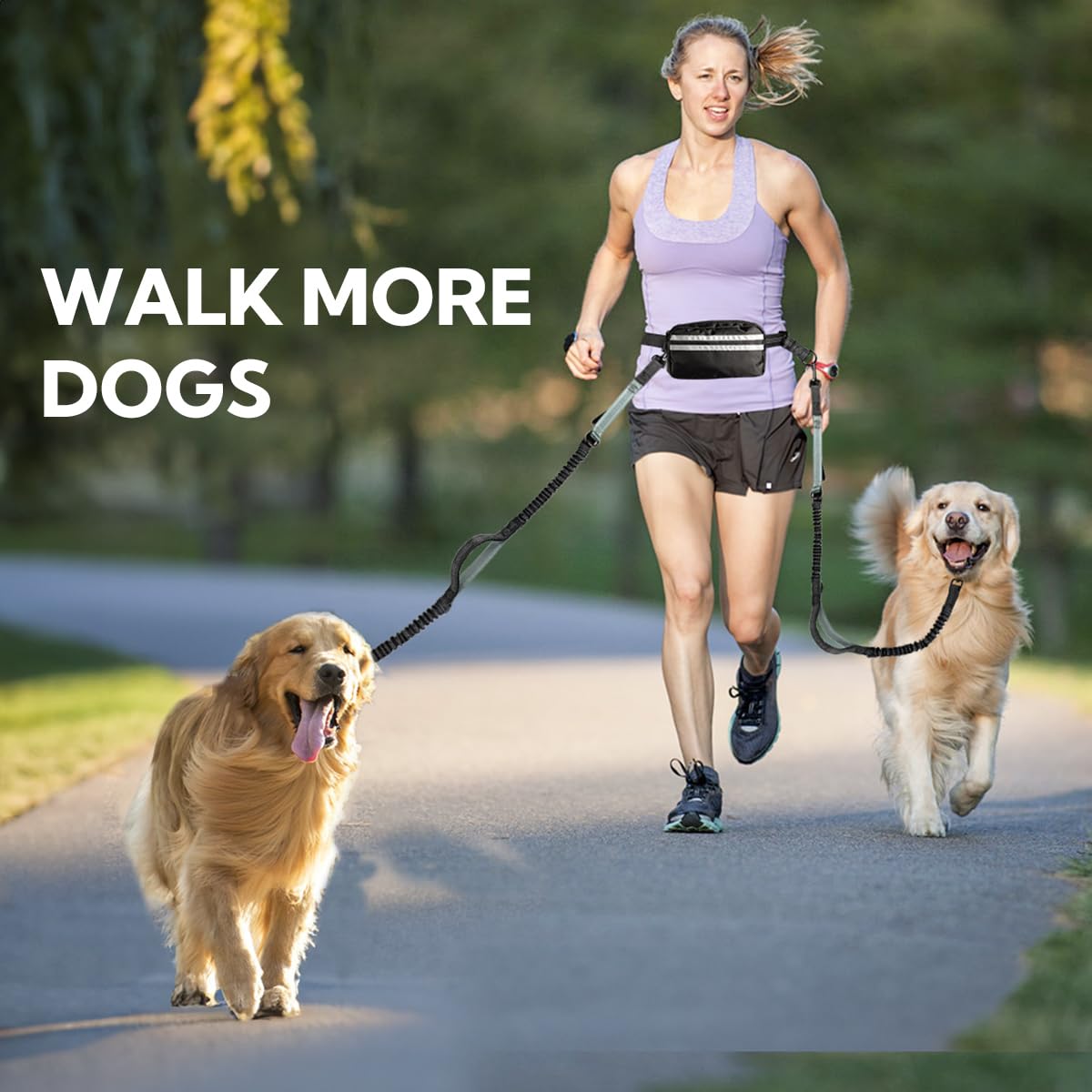 Yicostar reflective night-safety leash increases visibility for safe walks