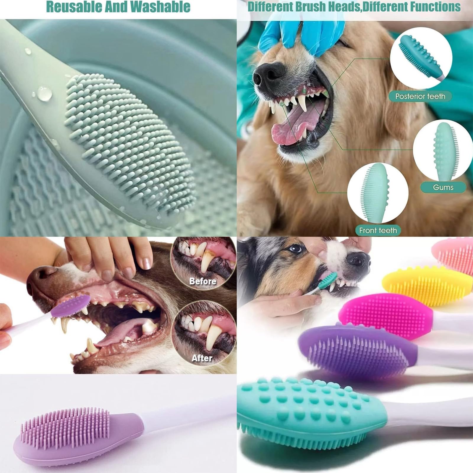 Yienshoo dog electric toothbrush kit dental stain eliminator for brighter teeth.