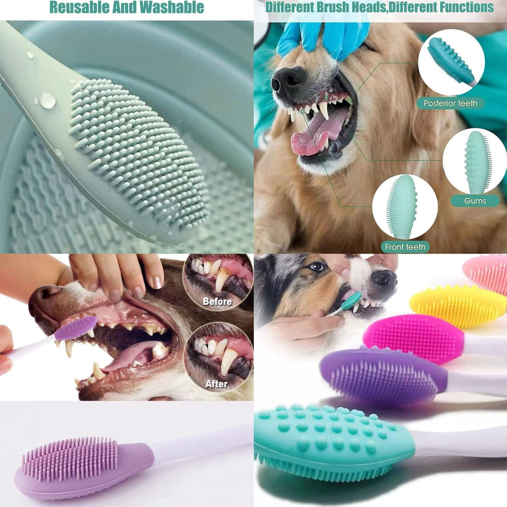 Yienshoo dog electric toothbrush kit dental stain eliminator for brighter teeth.