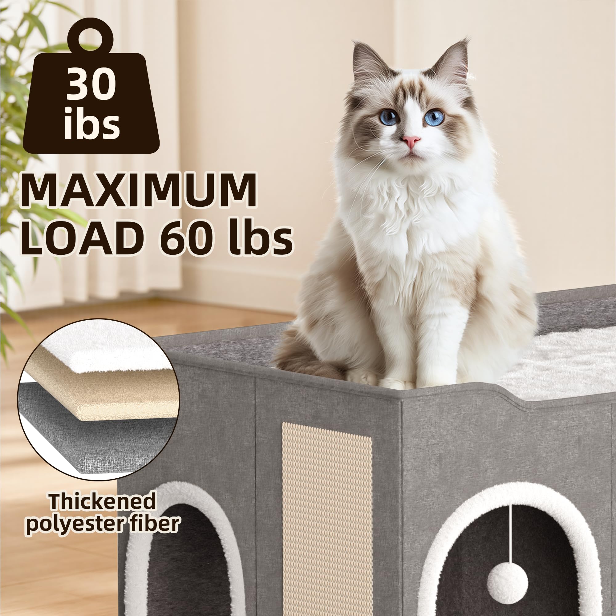 YIJIETON foldable hideaway cat house ready for storage or travel.