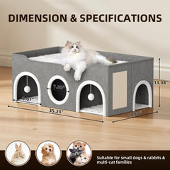 YIJIETON indoor cat house with hideaway and sun-soaked top perch.