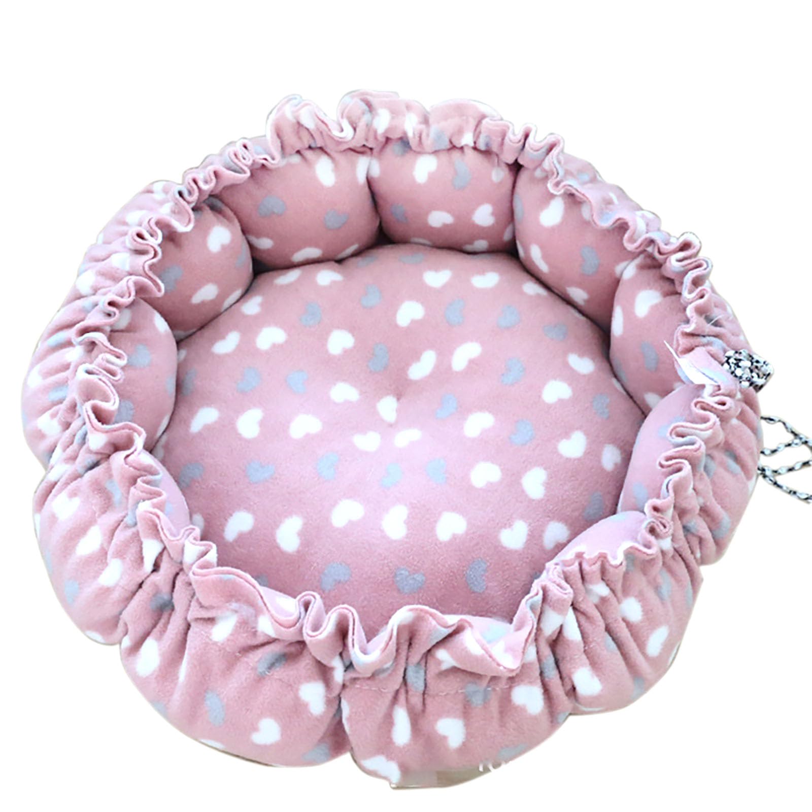 YIKANGHENG Cat Bed pink cotton nest close-up highlighting plush texture for cozy naps