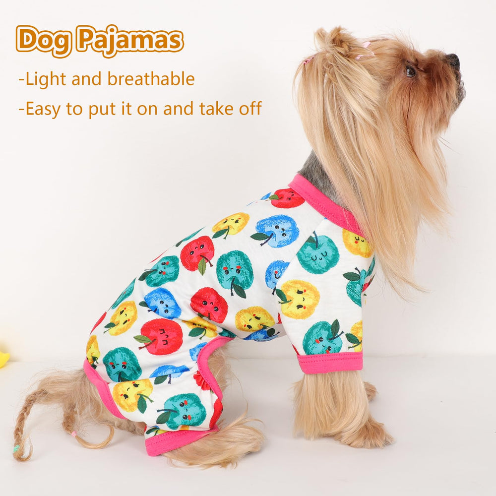 Yikeyo dog-pajamas-elastic-belly-band shows flexible belly area for easy movement.