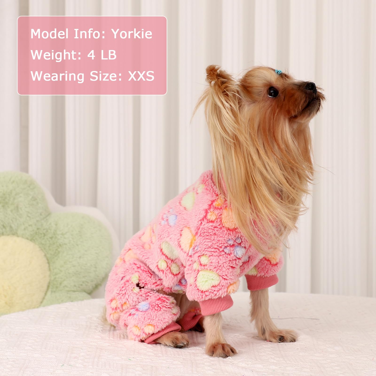 Yikeyo footprint-pattern dog pajamas shows cute design for everyday wear