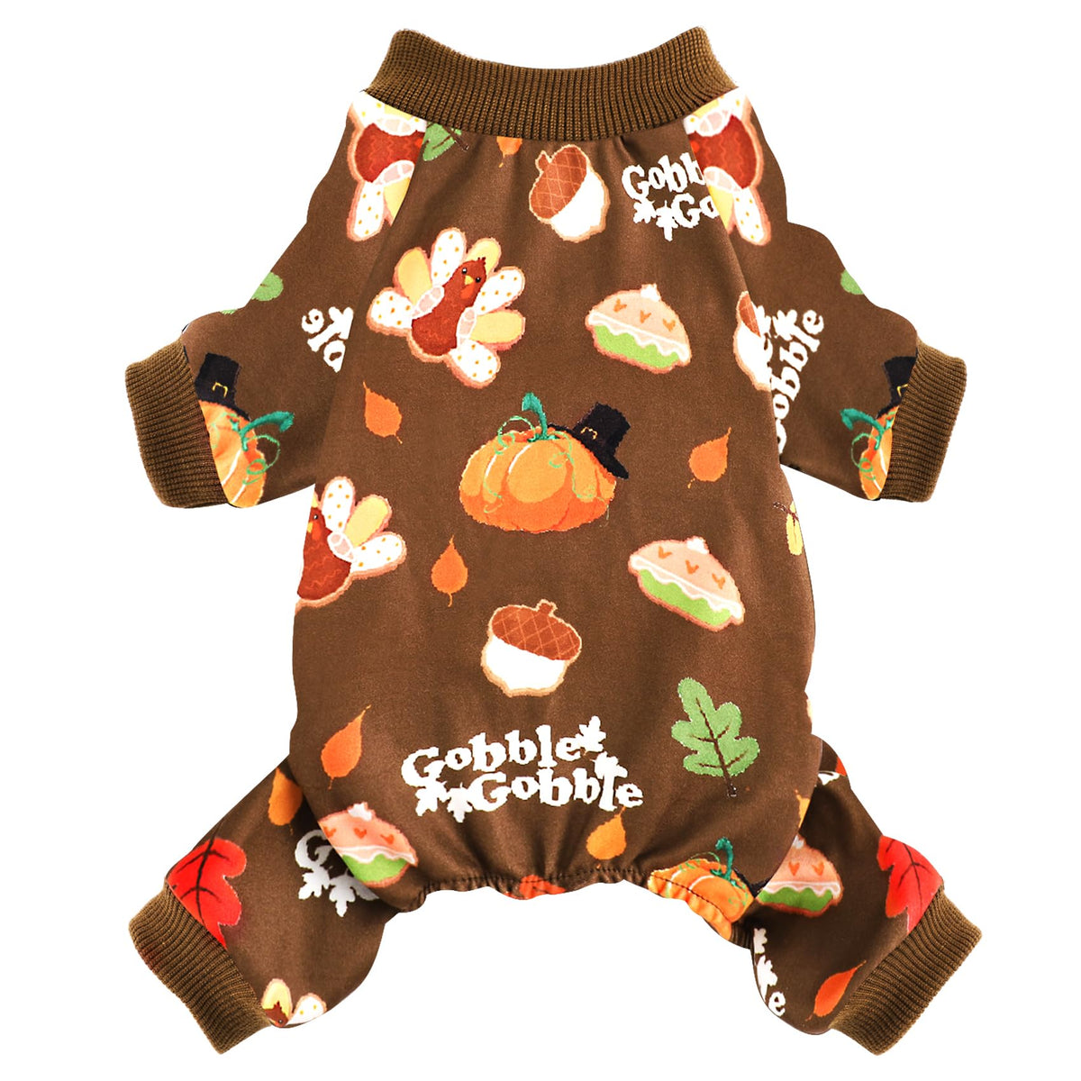 Yikeyo dog Thanksgiving pajamas with turkey pattern for small pets, cozy warmth