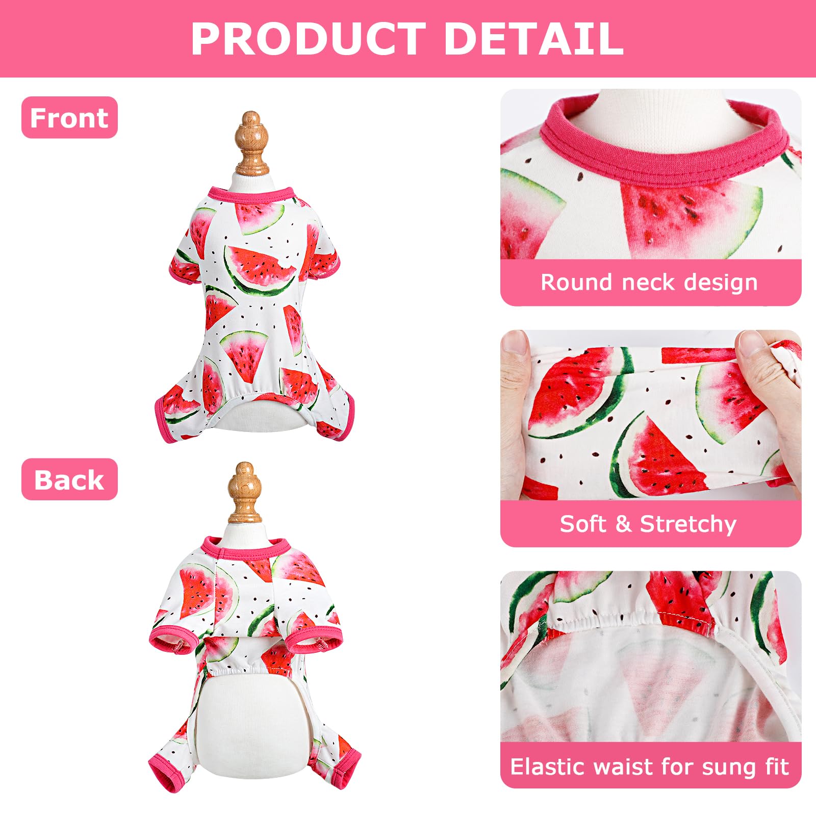 Yikeyo pullover-design dog pajamas, easy on-off for quick dressing