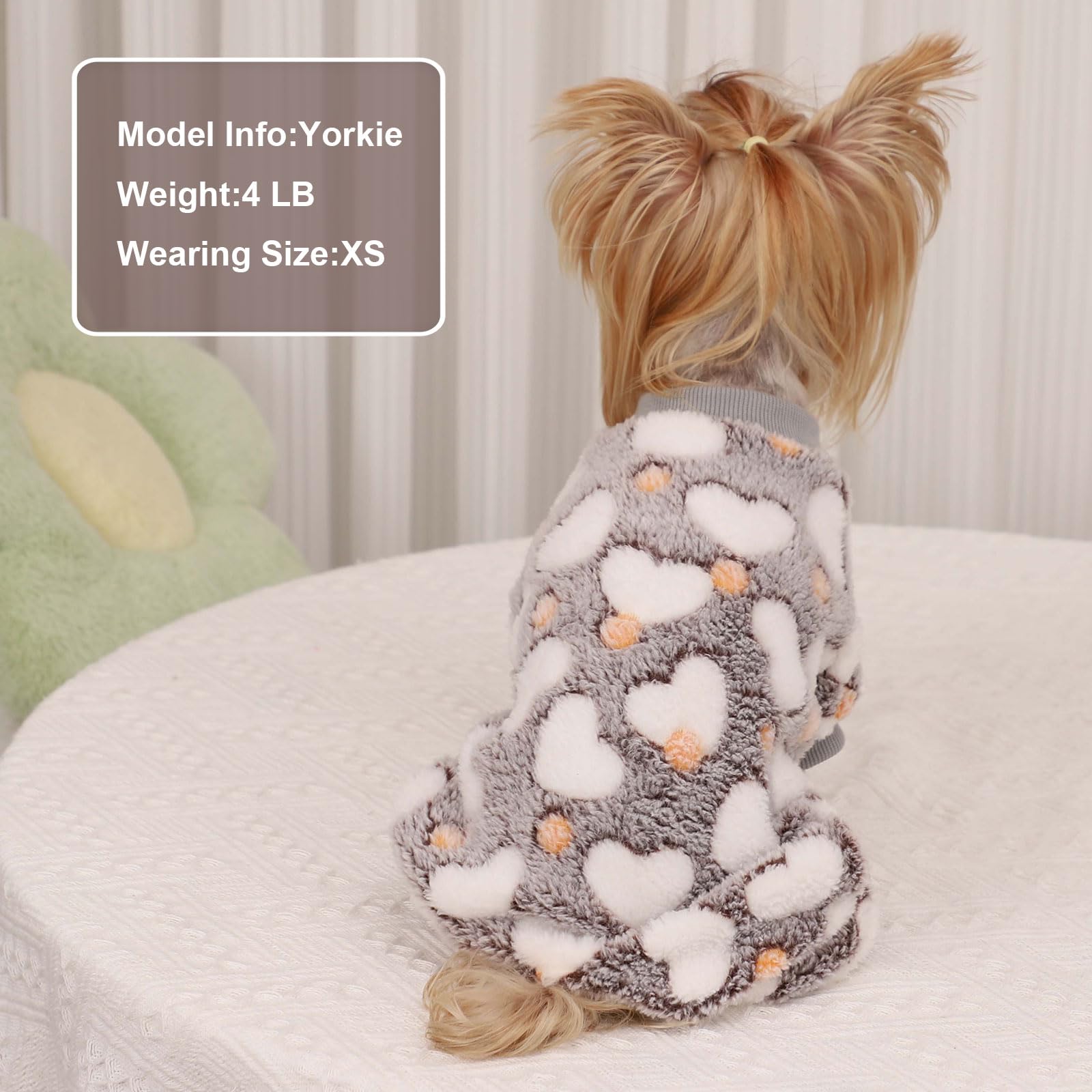 Yikeyo small dog pajamas back view highlights belly-friendly elastic design for comfort
