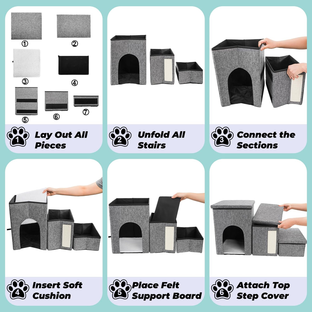 YIMITEE cat scratcher surface adds a playful touch during rest.
